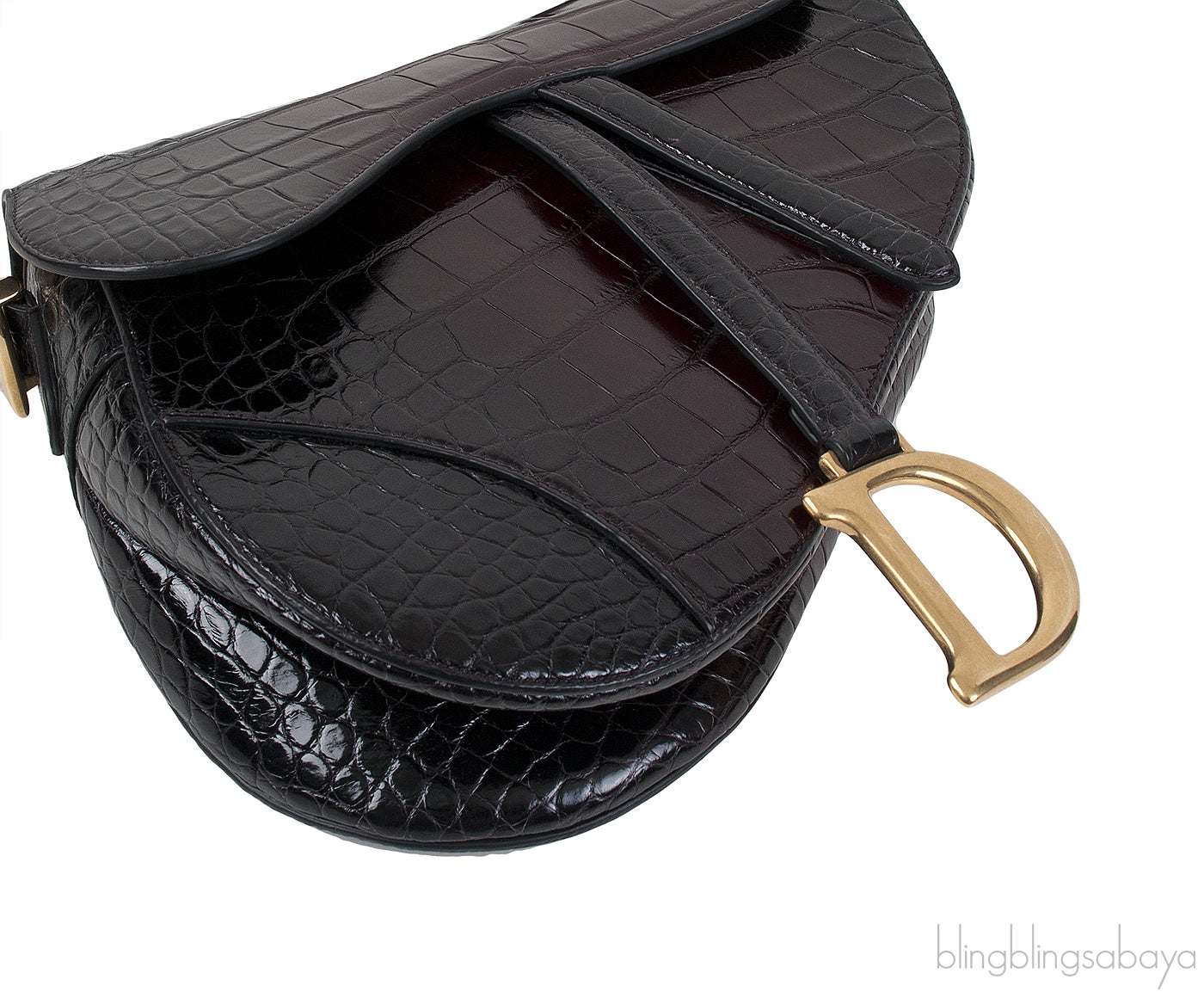 Gradient Crocodile Saddle Bag