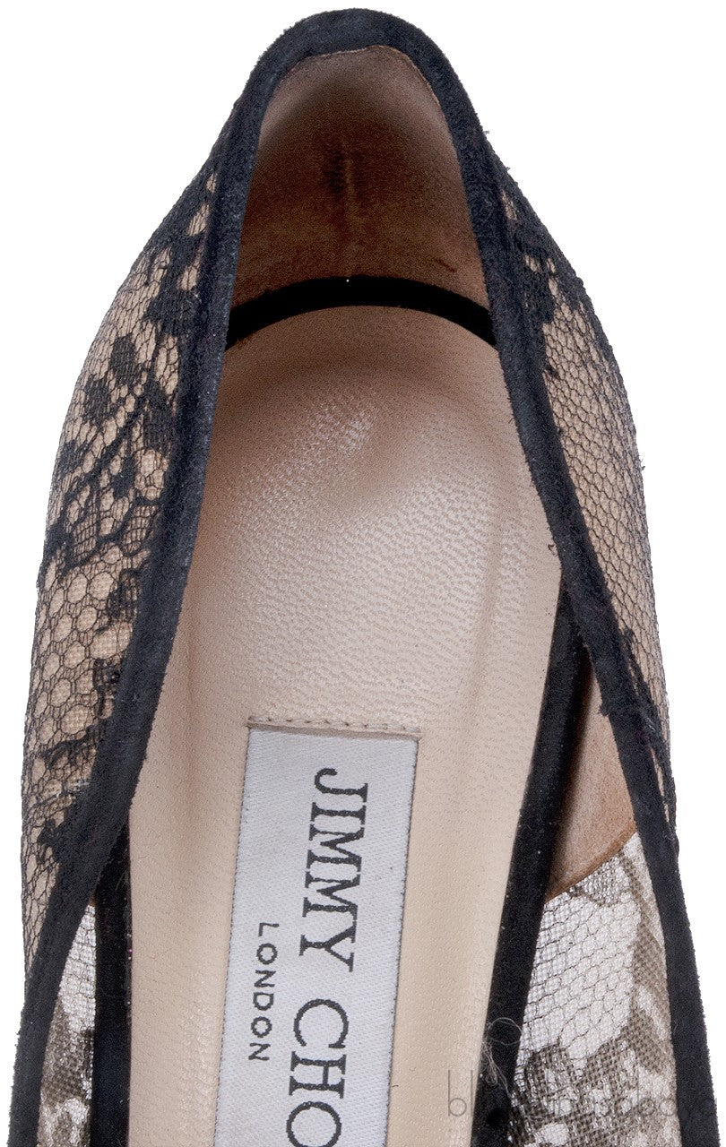 Black Floral Lace Pump