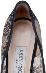 Black Floral Lace Pump