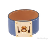 Hermes Blue Brighton Kelly Dog GHW Bracelet