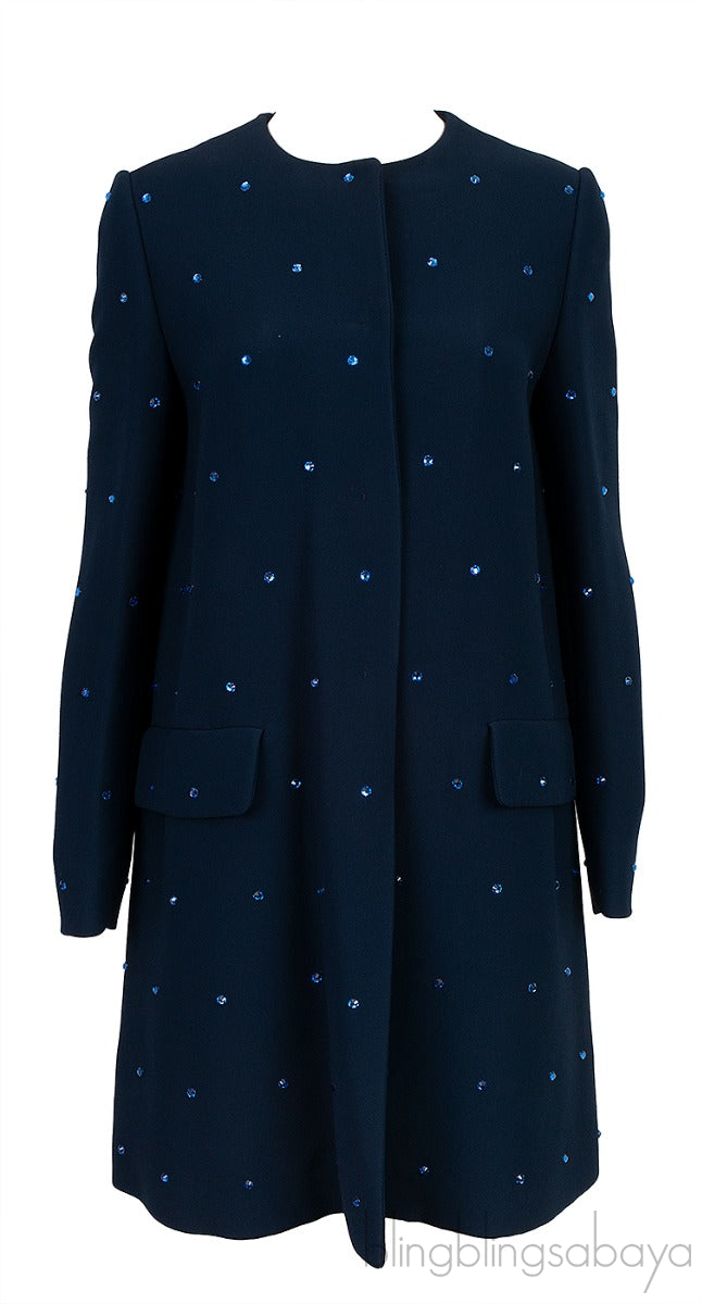 Crystal Embellished Blue Coat