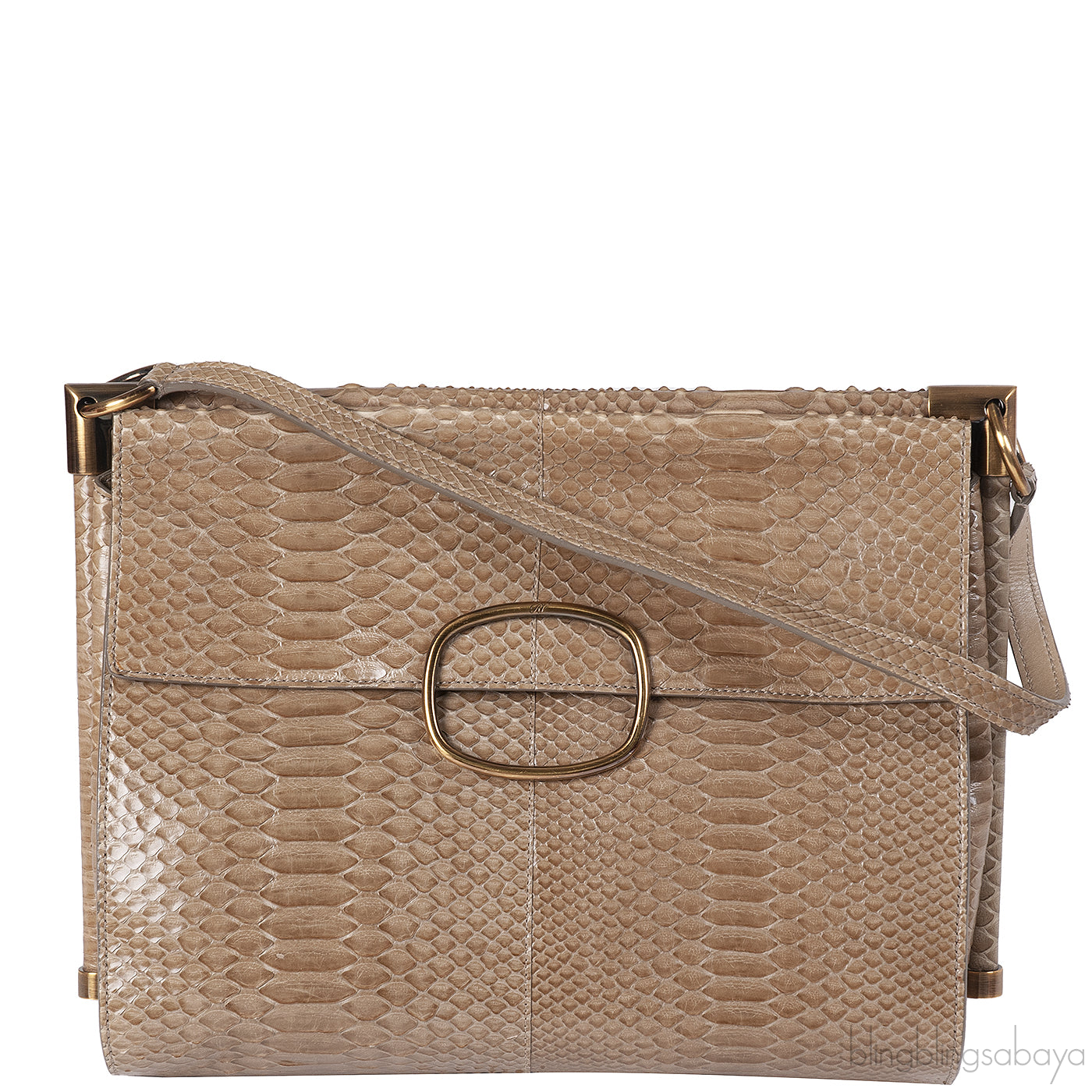 Roger Vivier Greyish Brown Python Shoulder Bag