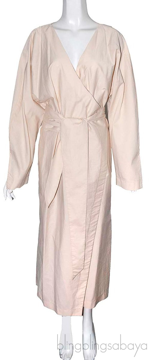 Beige Canyon Open Back Wrap Dress