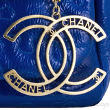 Blue Patent Puzzle Quilted Flap Bag