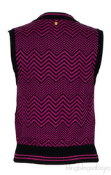 Sleeveless V-neck Zigzag Print Top
