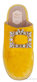 Hotel Vivier Strass Velvet Slippers