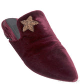 Maroon Stella Velvet Mules