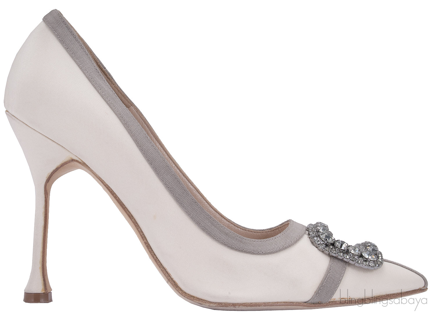 Bi-color Beige Pointed Toe Pump