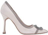 Bi-color Beige Pointed Toe Pump