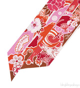 \"Bingata\" Fuchsia Silk Twilly
