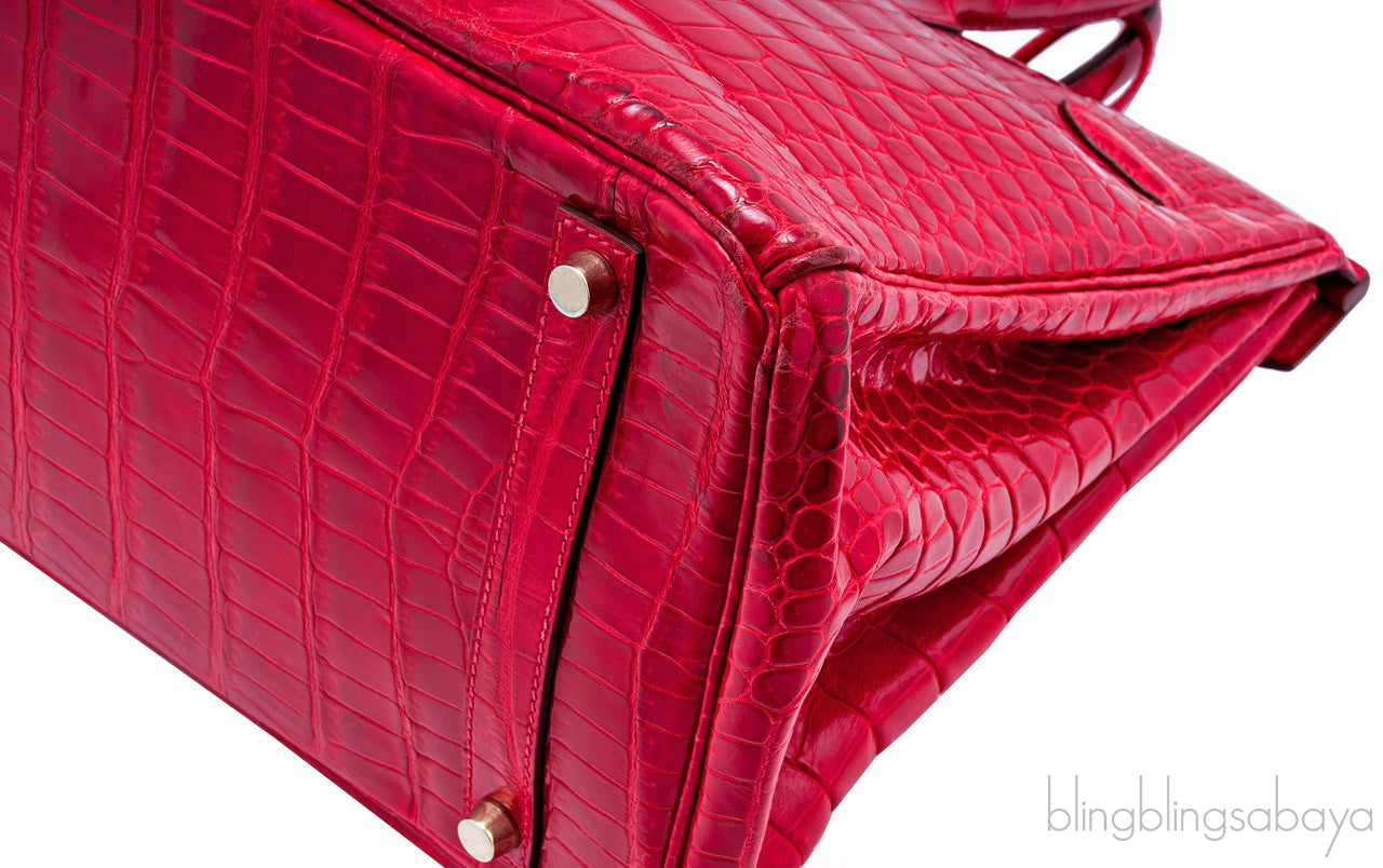 Birkin 35 Red Braise Shiny Croco