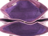 Plum Large Roma Intrecciato Leather Tote