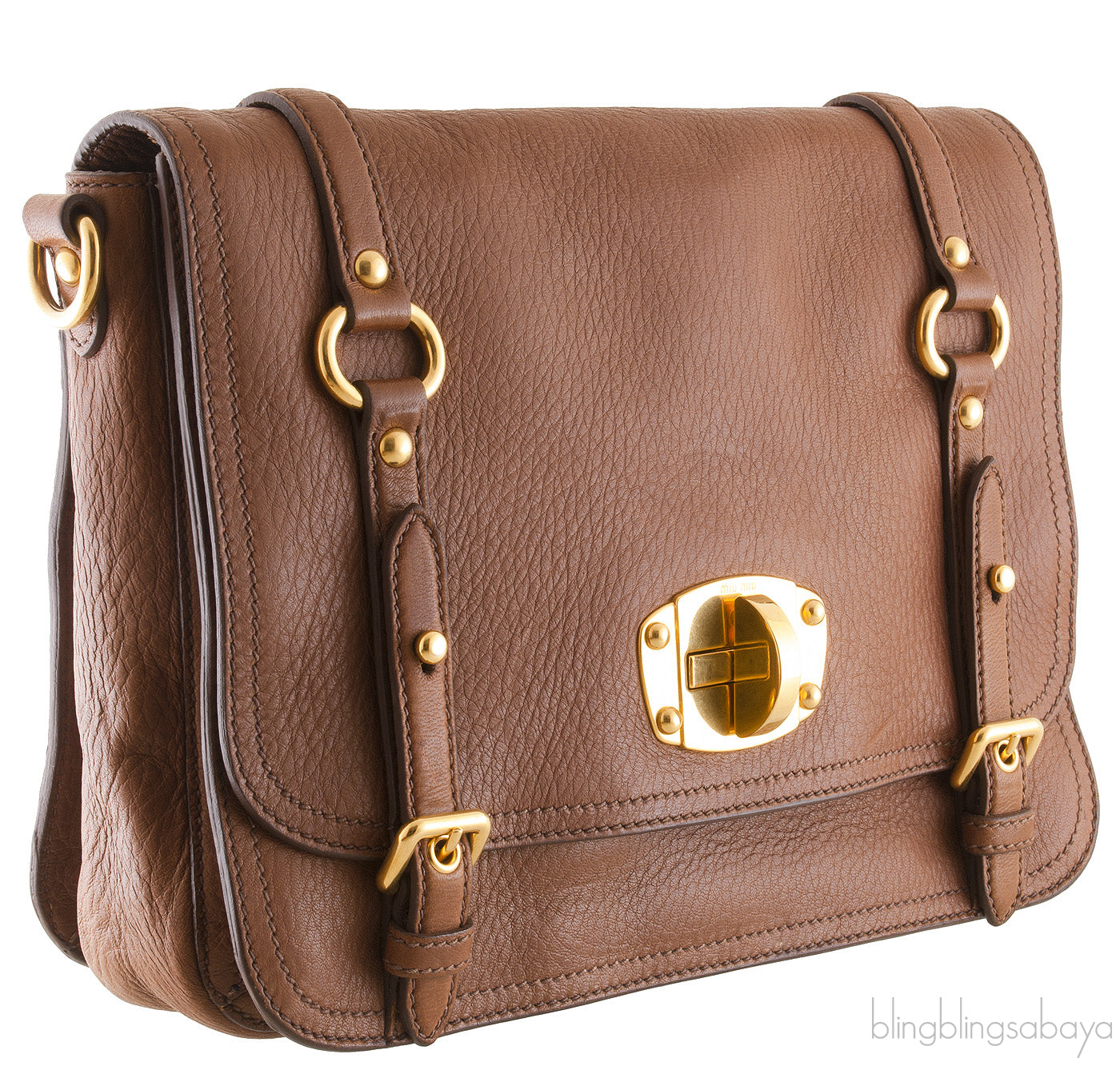 Miu Miu Patina Brown Cervo Leather Bag