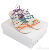 Jamie Multicolor Knotted Ankle-wrap Sandals