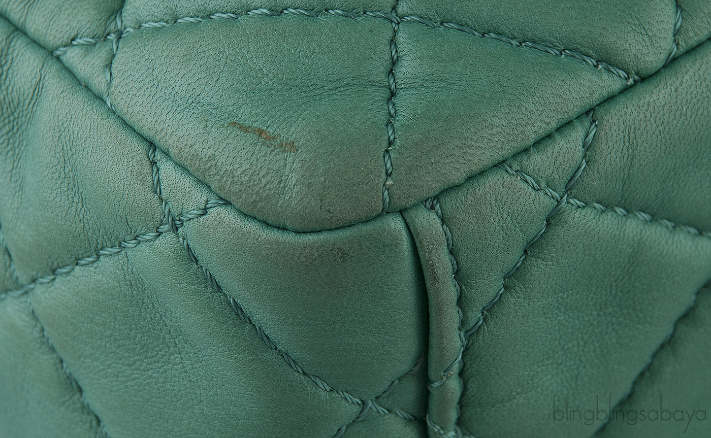 Green Quilted Single Flap Maxi GHW