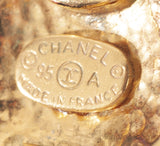 Chanel Vintage CC  1995 Dangle Gold Plated Earrings