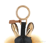 MCM Black Printed Rabbit Heart Fur Charm