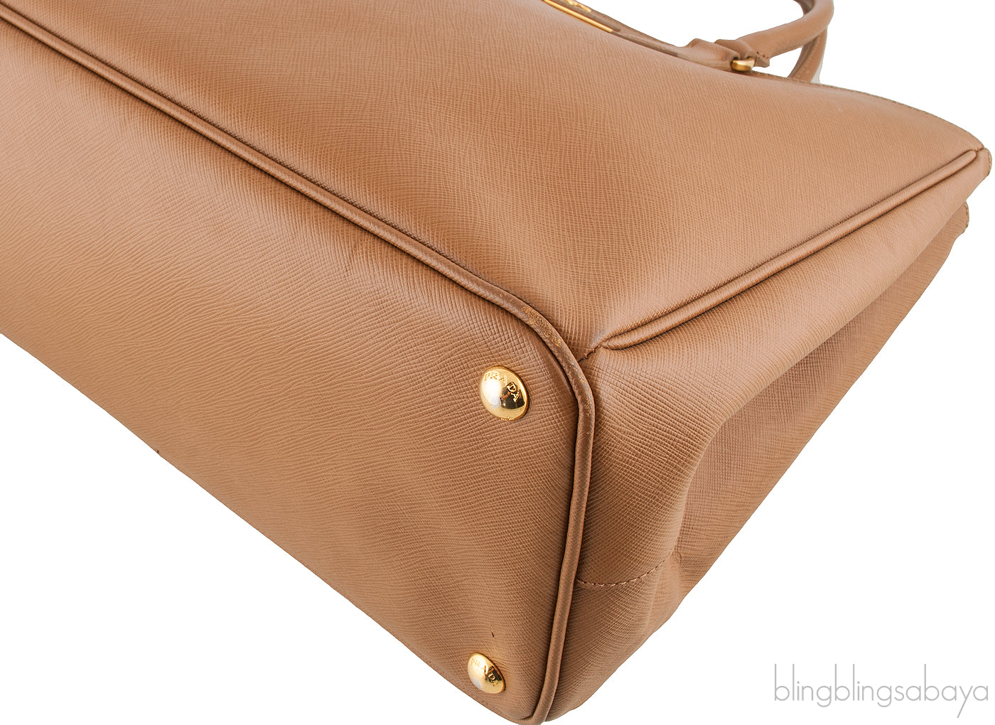 Gold Saffiano Double Zip Tote
