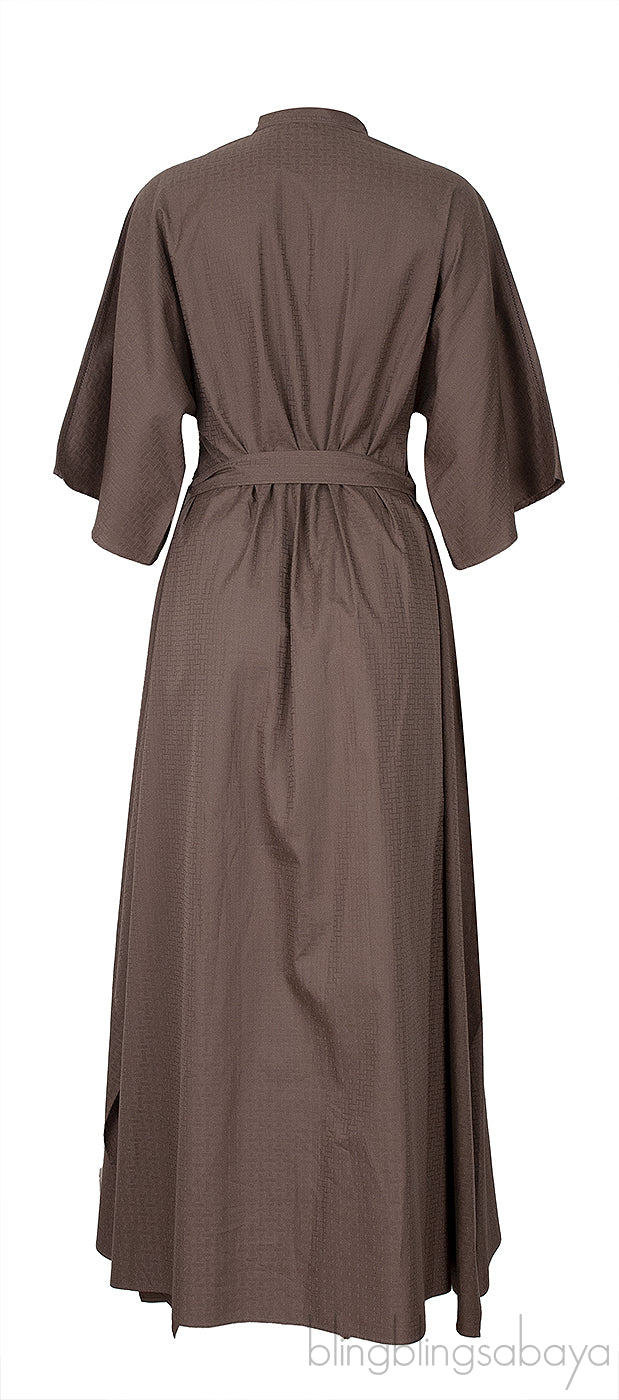 Grey Mosaic Belted Dress
