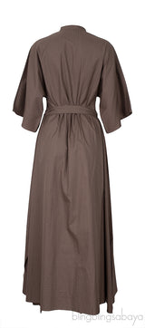 Grey Mosaic Belted Dress