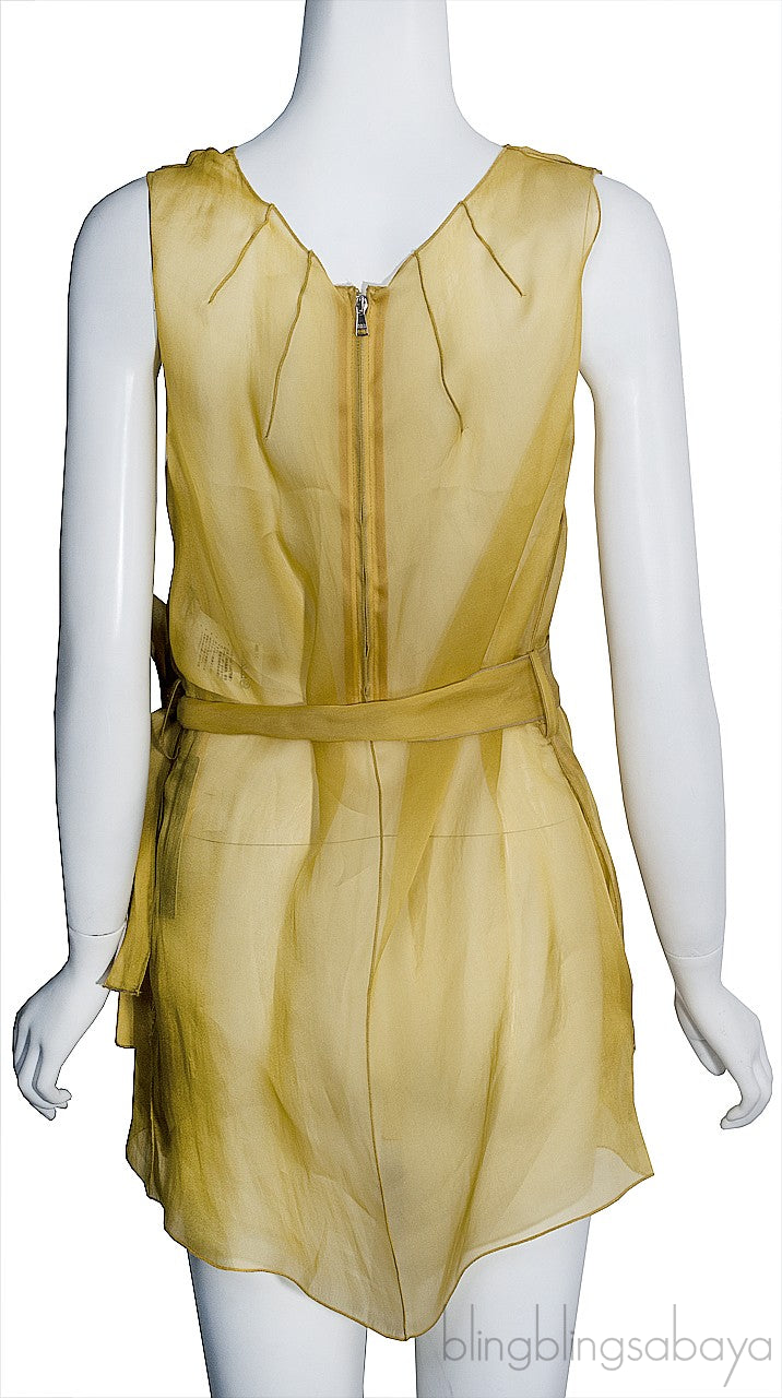 Yellow Silk Chiffon Top