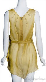 Yellow Silk Chiffon Top