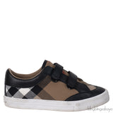 Burberry Kids Nova Check Print Strap Leather Sneakers