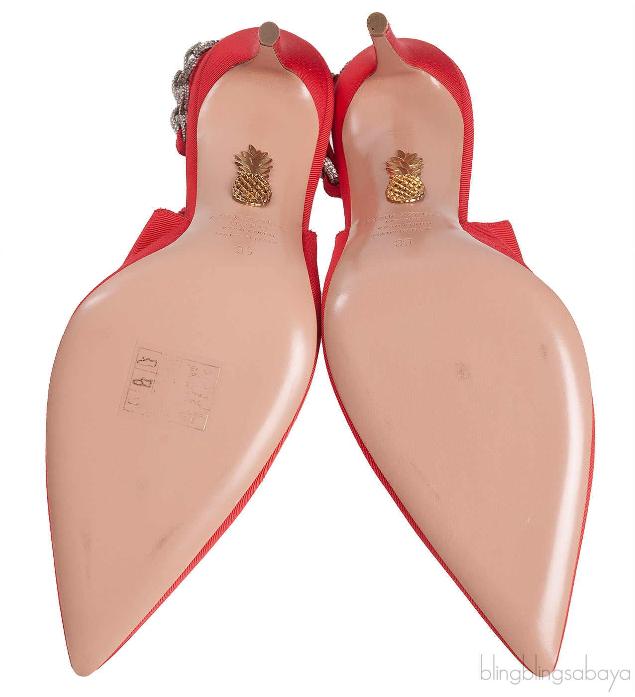 Aquazzura Red Love Link 105 Crystal Slingback Heel