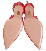 Aquazzura Red Love Link 105 Crystal Slingback Heel