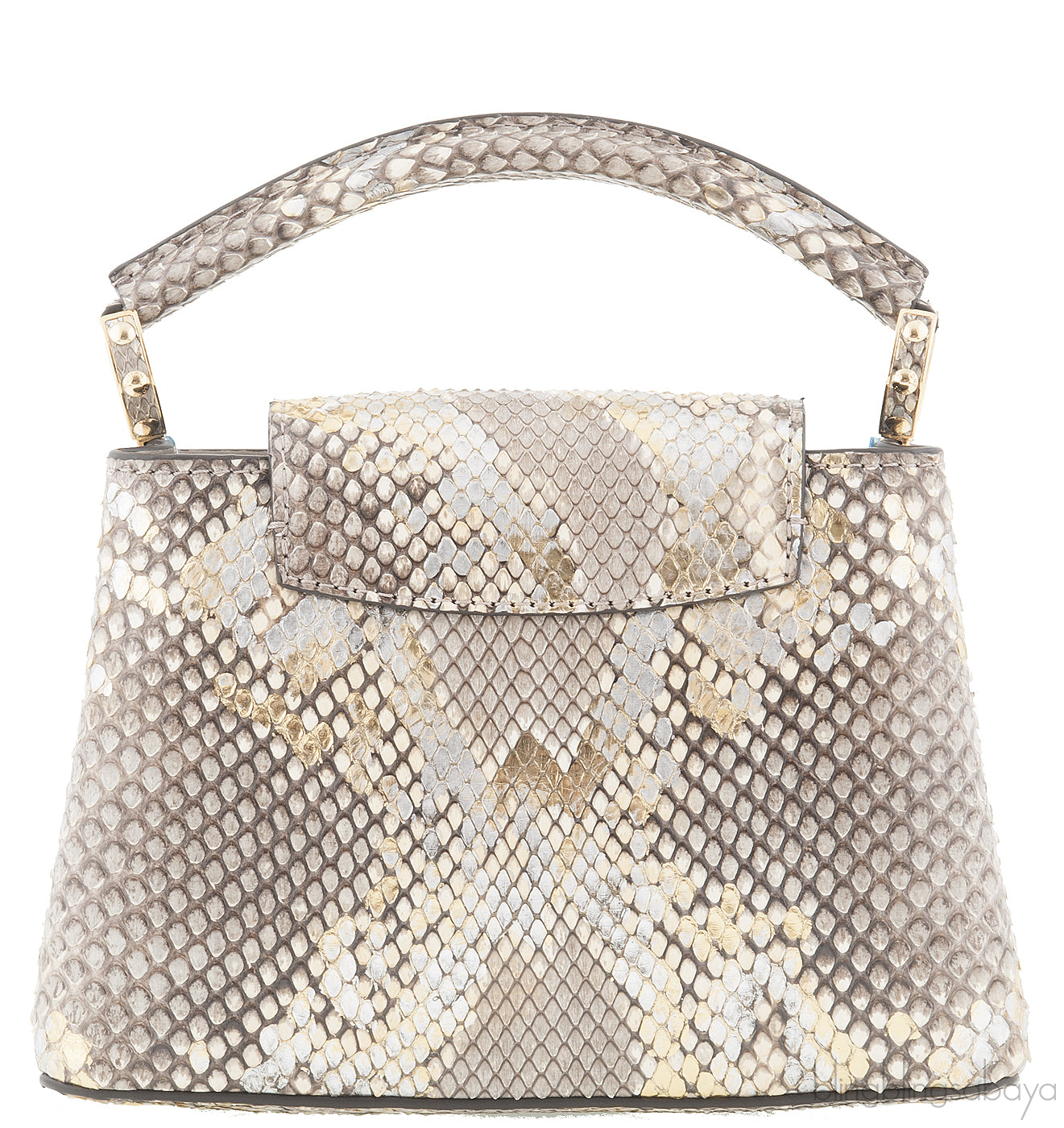 Capucines Gold Python Mini