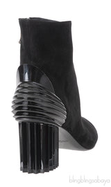 Balmain Black Pointed Toe Suede Ankle Boots