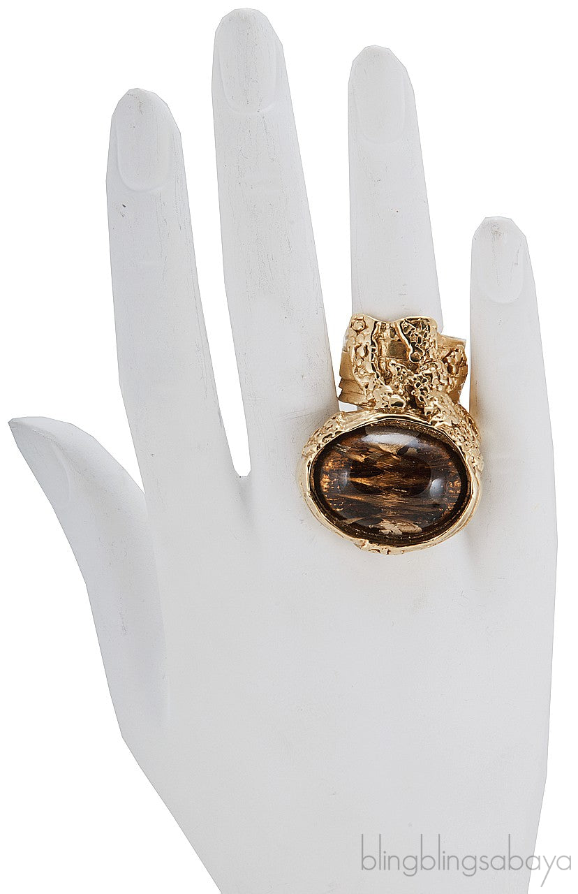 Arty Oval Ring Brown