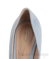 Light Blue Suede Pointed Toe Heels