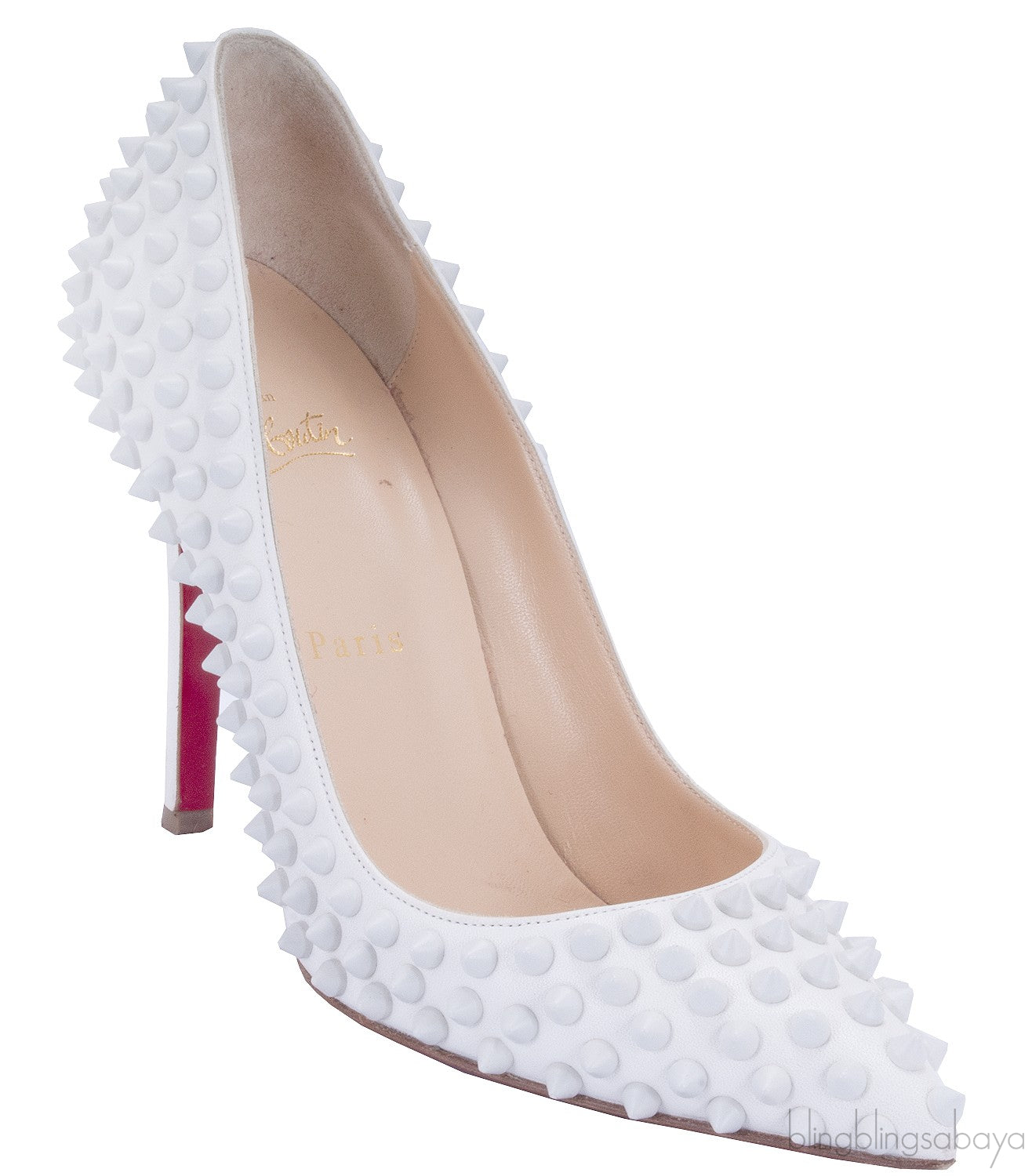 Pigalle Spikes 100 White Pump