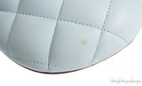 Bottega Veneta Light Blue Padded Block Square Toe Quilted Heels 37.5
