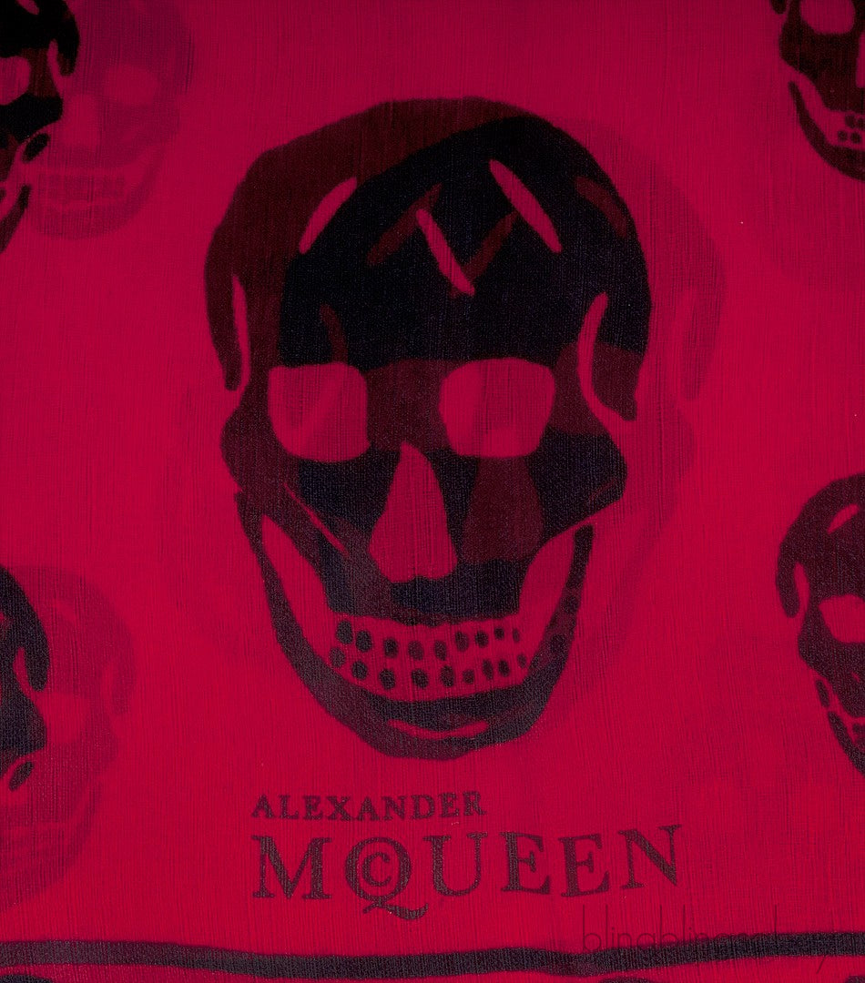 Silk Chiffon Skull Scarf
