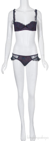 Purple Lace Crystal Bra & Brief