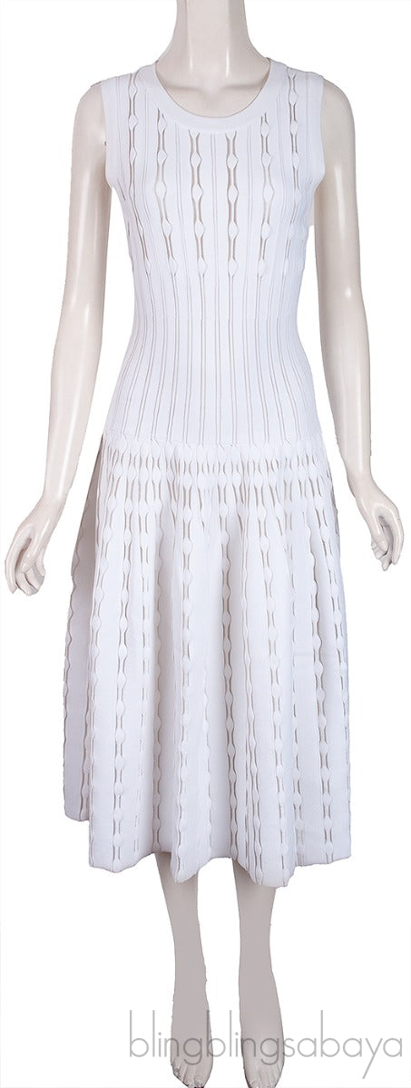 White Stretch Sleeveless Dress