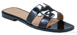 Black Patent Oran Sandals