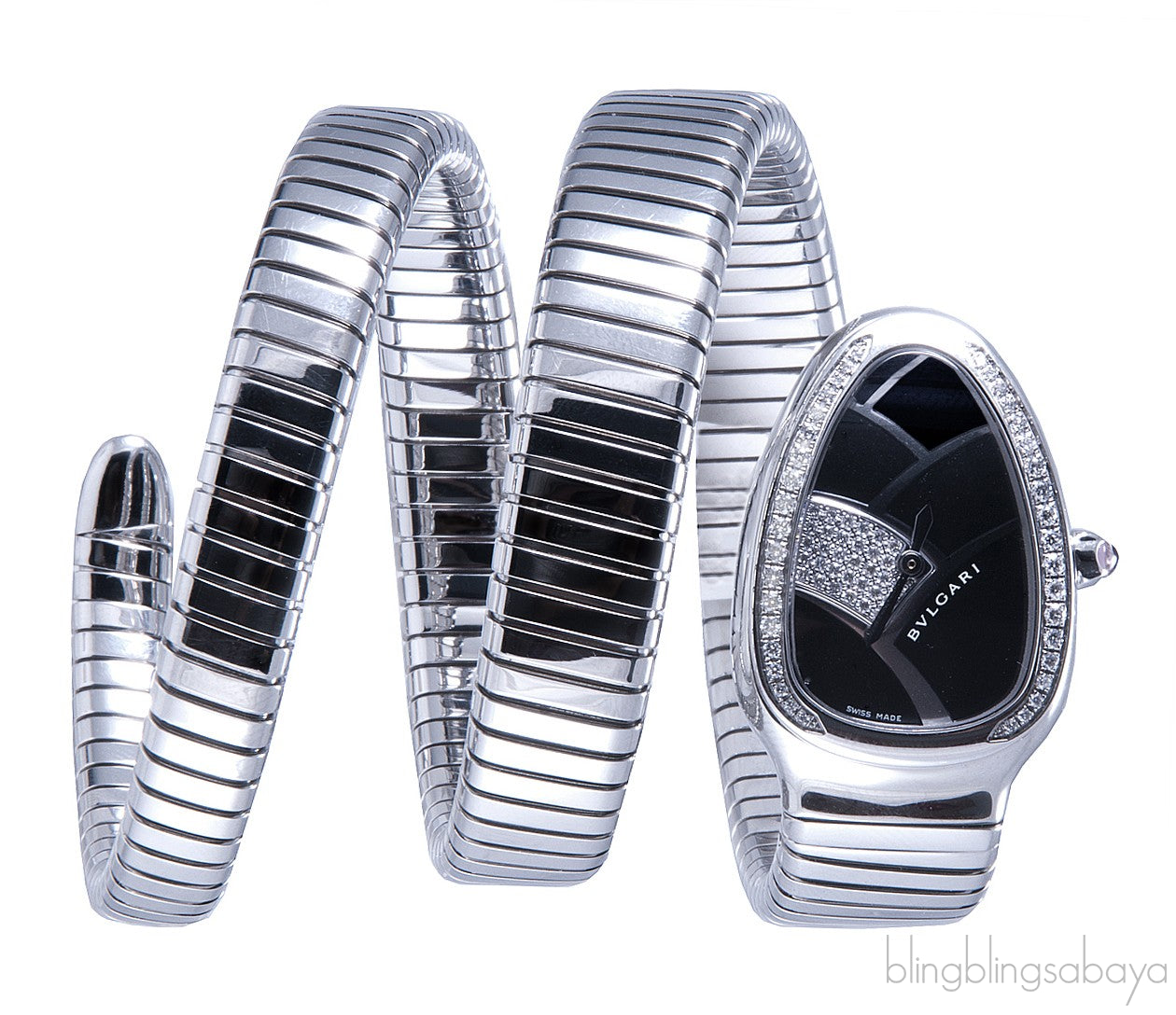 Serpenti Steel Diamond Watch