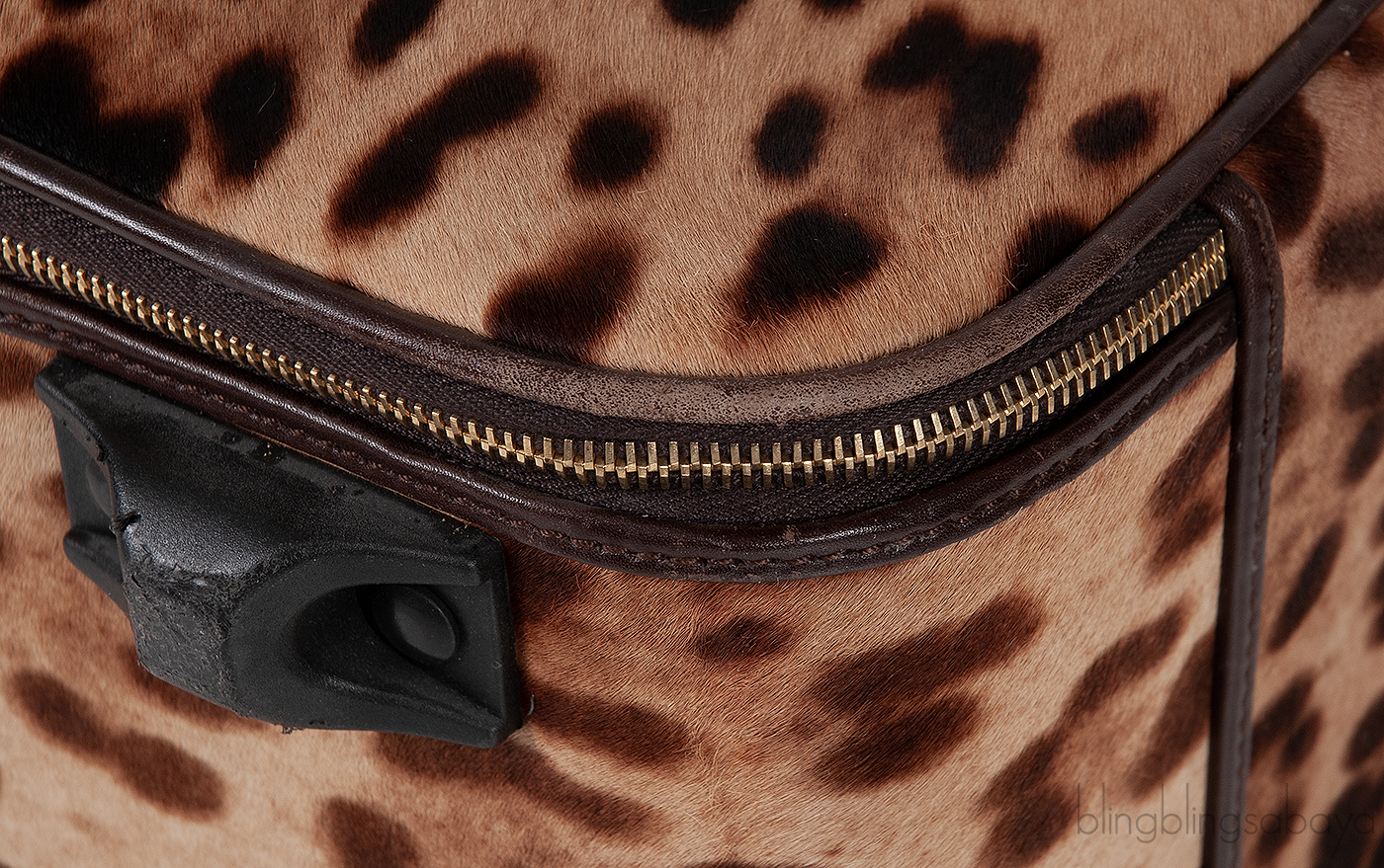 Leopard Pony Hair Medium Luggage Trolley