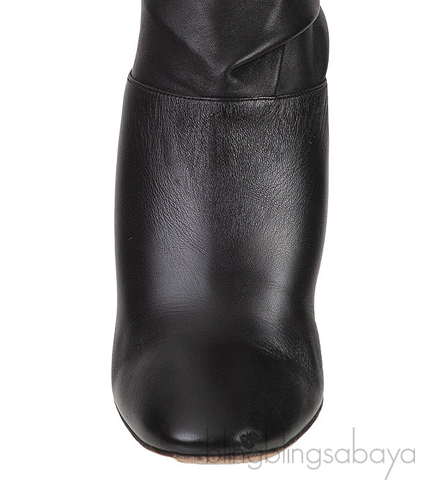 Black Dior Wrap Around Leather Boots