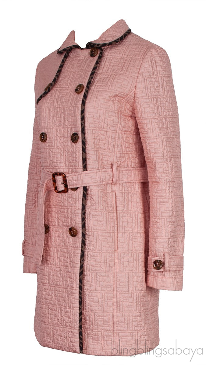 Fendi Mini Me FF Quilted Trim Kids Trench Coat