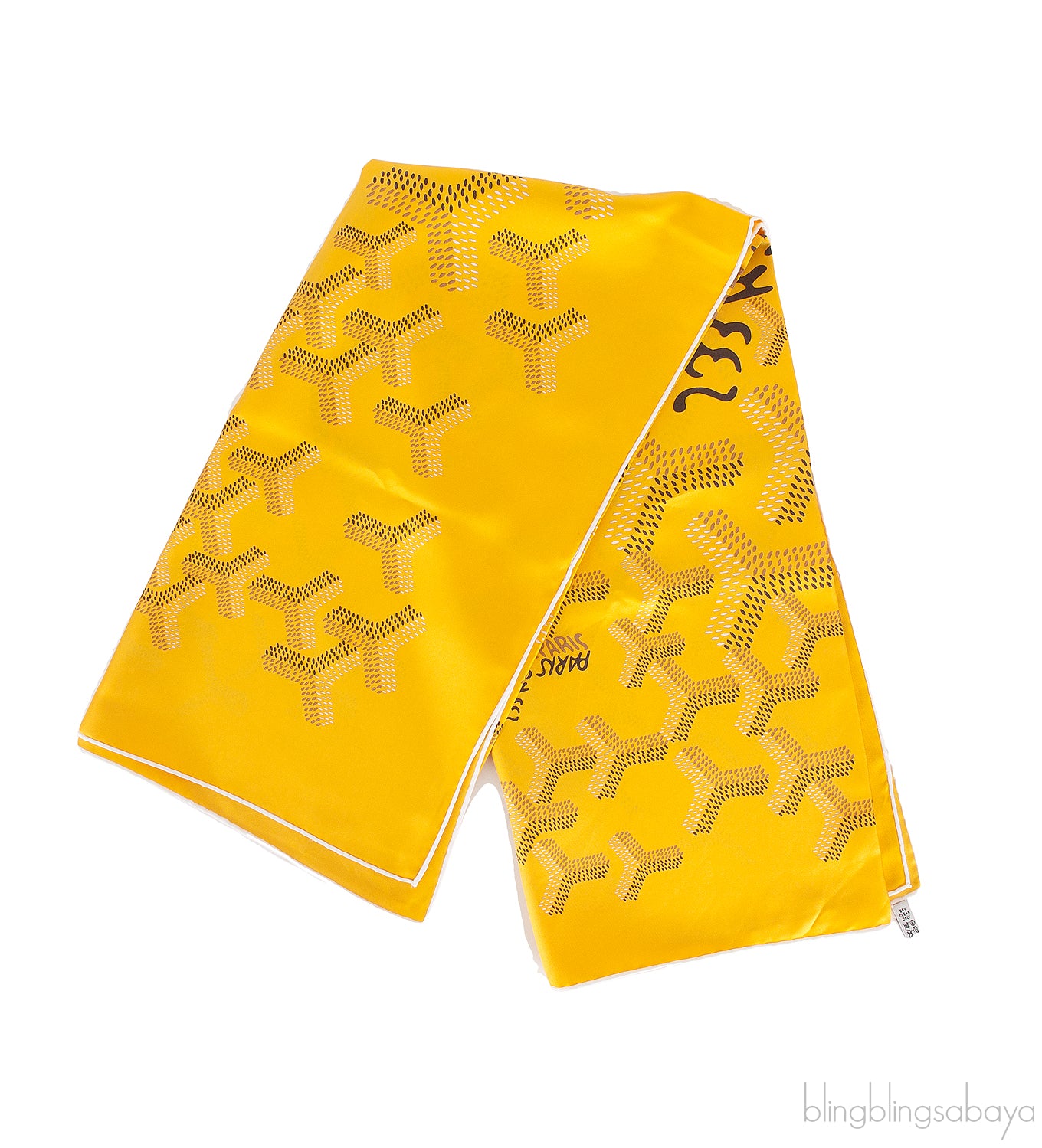 Silk Goyardine Yellow Scarf