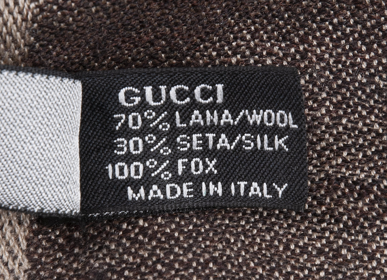 Gucci Fox Trimmed GG Patterned Stole