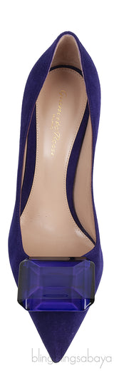 Purple Jaipur Embellished Suede Pumps