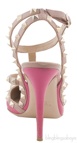 Fuchsia Nude Rockstuds Heels