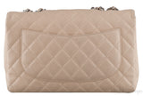 Beige Caviar Jumbo Flap Bag