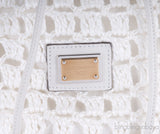 White Crochete Raffia Bag