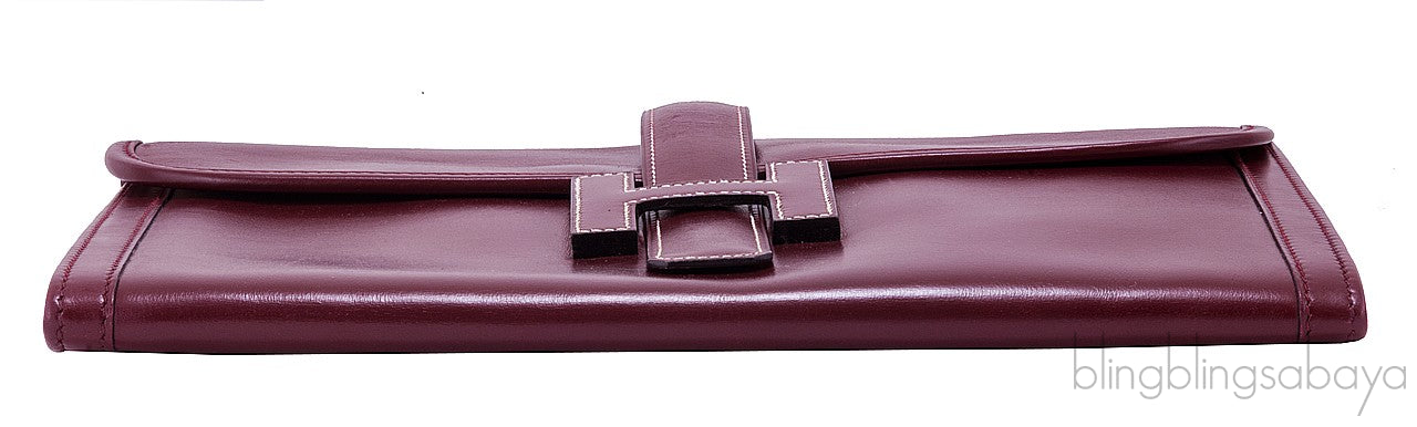 Jige Burgundy Box Clutch